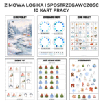 Zimowa logika i spostrzegawczość – zestaw 10 kart pracy PDF